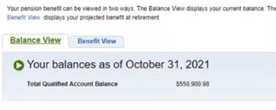 BP Net Benefits Cash Balance for RAP Pension