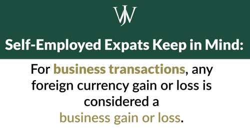 self employed expat business transaction tax rules